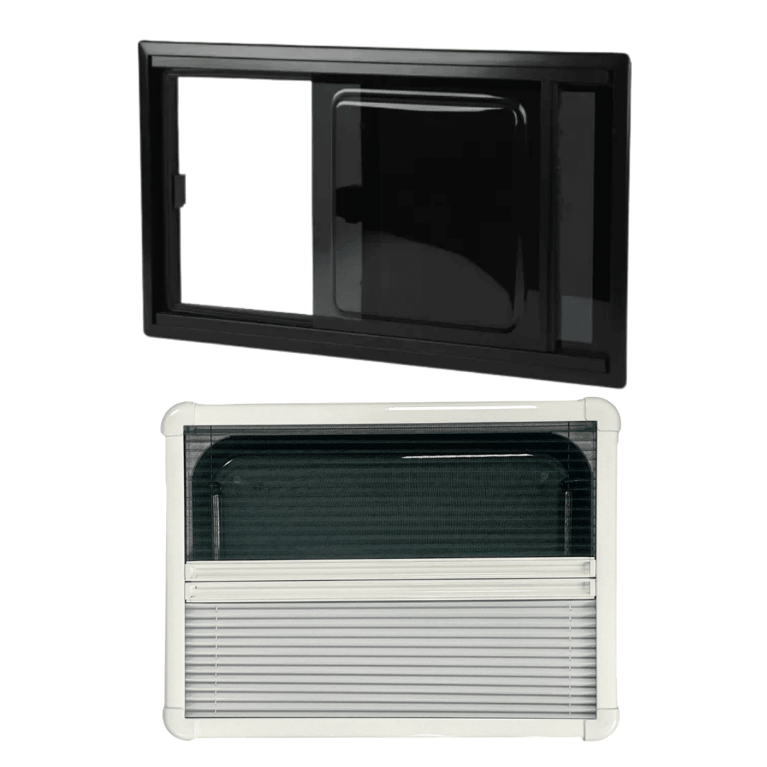 Baie coulissante SQUARE SLIDE 700 x 300 - avec store et moustiquaire - Vanlife-Store
