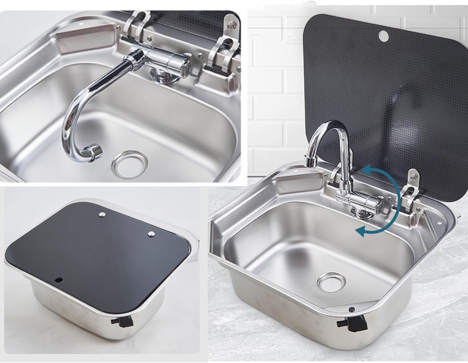 Evier Inox spécial camping-car - 40x35cm - Vanlife-Store