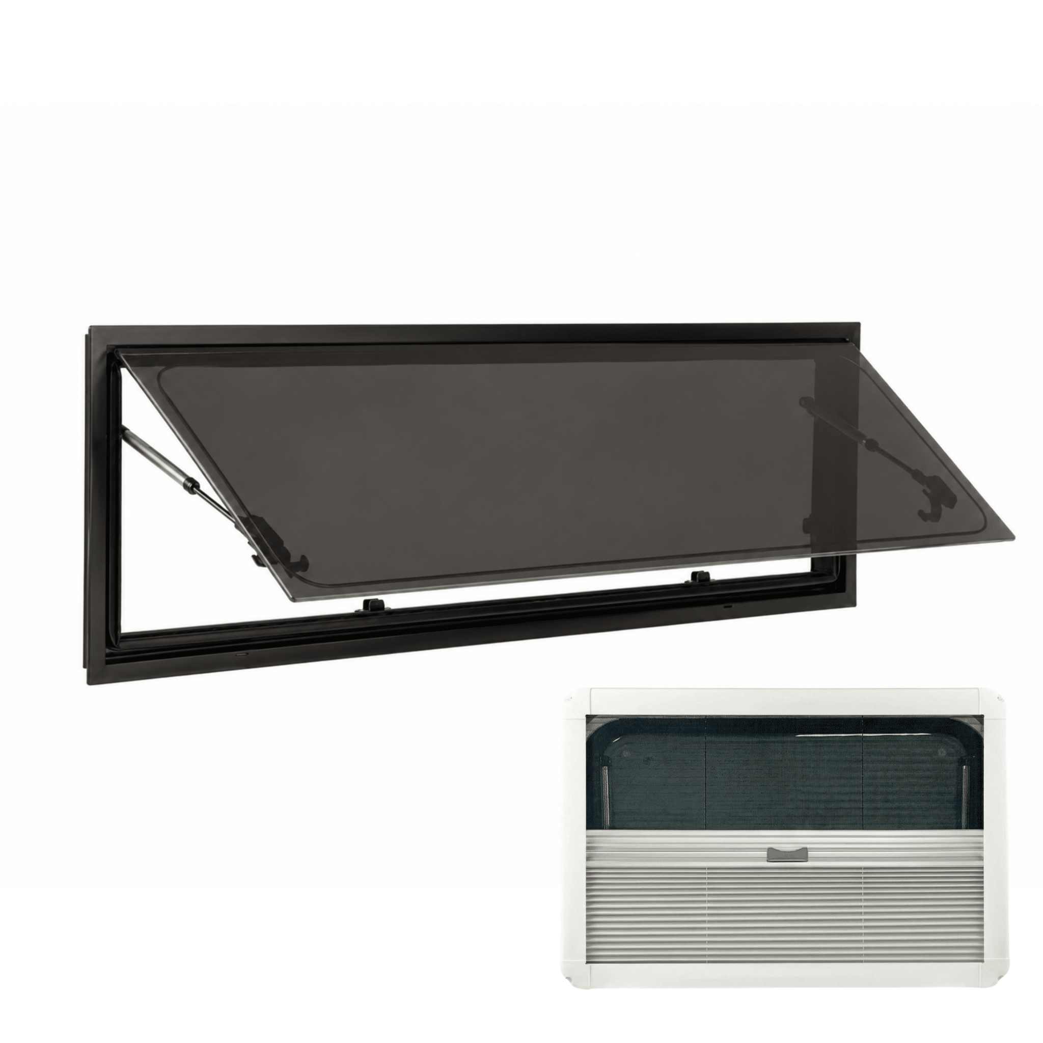 Fenêtre SQUARE 900 x 350 - avec store et moustiquaire - Vanlife-Store