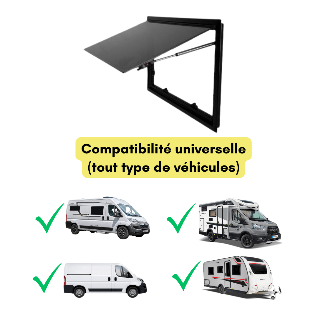 Pack Klapraam SQUARE - Complete raam + Sikaflex - Vanlife - Store