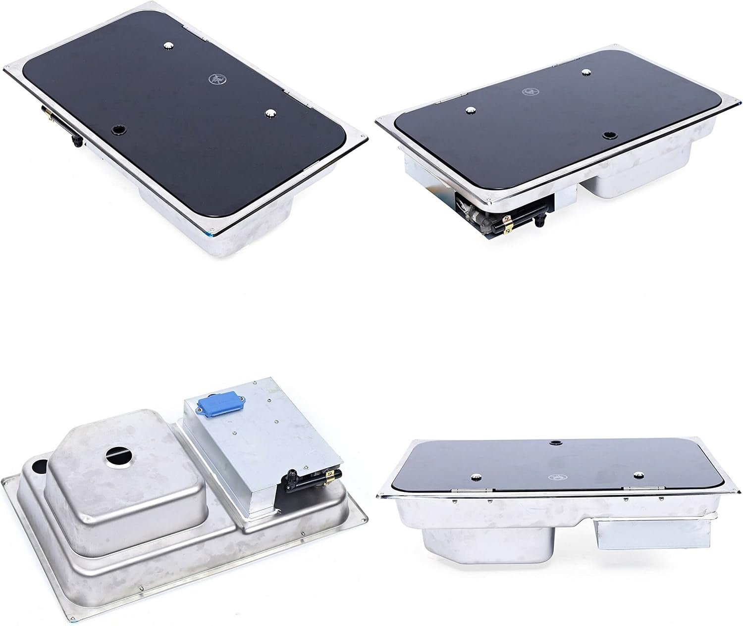 Pack Evier Inox combiné 1 feu gaz + Pompe à eau 12v - Vanlife-Store