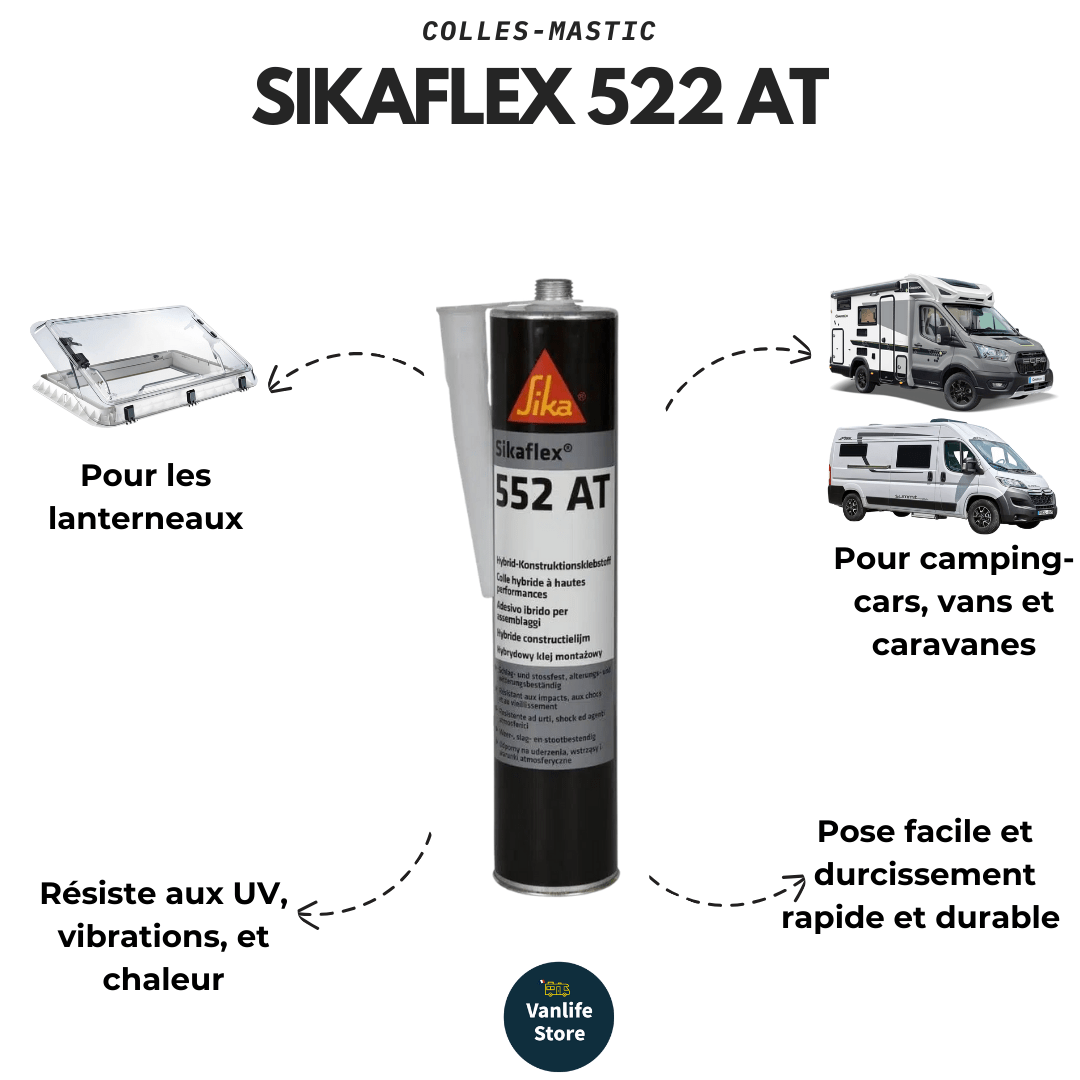 Sikaflex - 552 AT – Mastic Adhésif 300 ml (Blanc / Noir) - Vanlife - Store