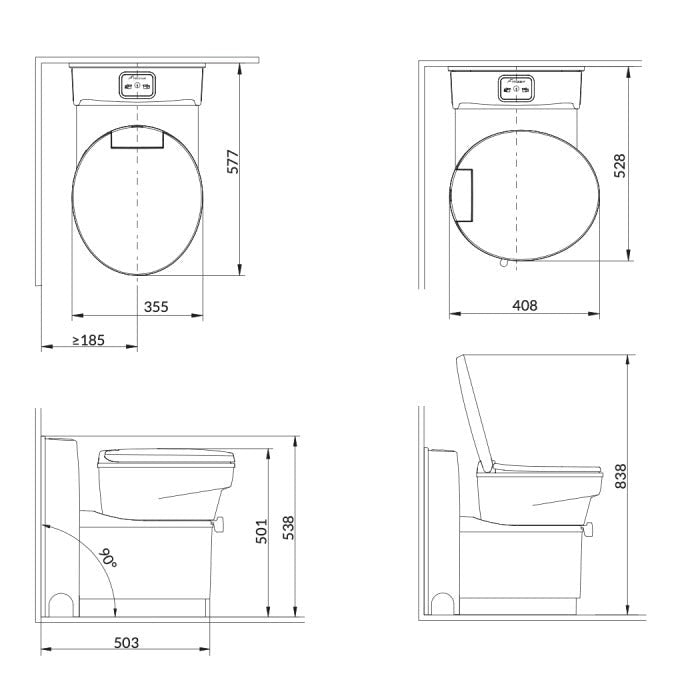 Toilettes-cassette rotatives pour Camping car avec chasse 12V - Vanlife-Store