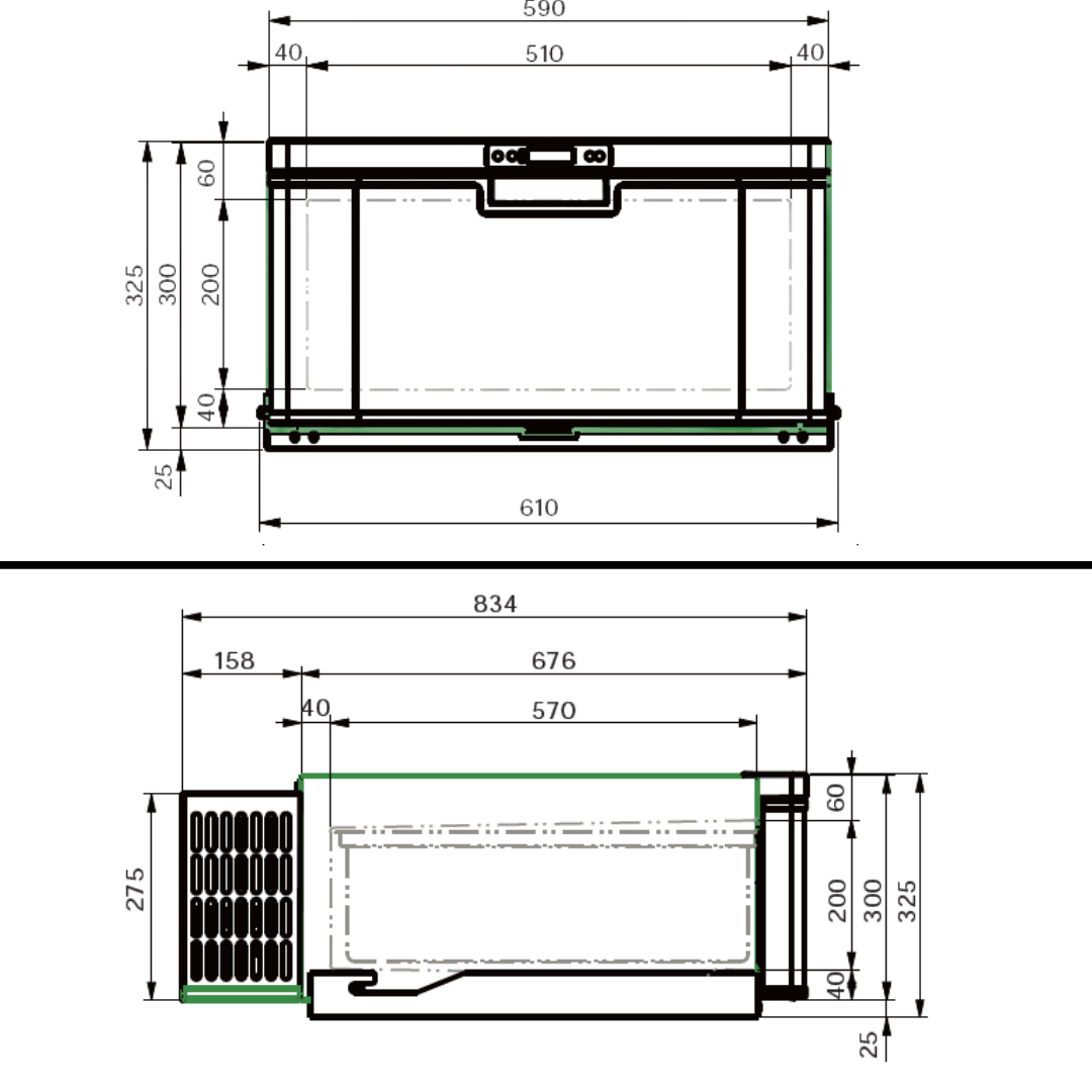 VanCool 40L DRG - Compressor fridge 12/24/230V (32×59×83 cm)