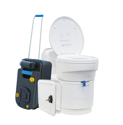 Draaibare cassette-toiletten voor camper met 12V spoeling