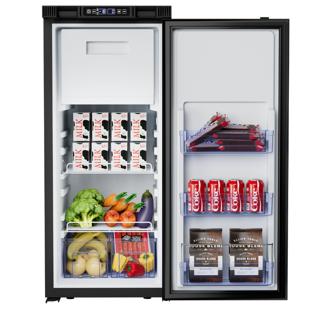 VanCool 90L DCR – Kompressorkühlschrank 12/24/230V – HxBxT: 97×42×49 cm