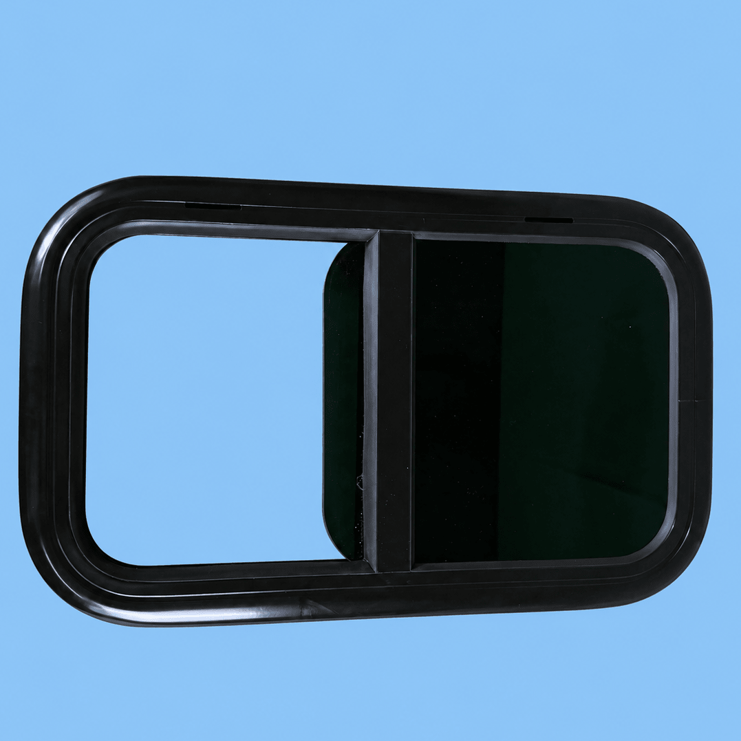 Baie coulissante SLIDE 900 x 550 - avec store et moustiquaire - Vanlife-Store