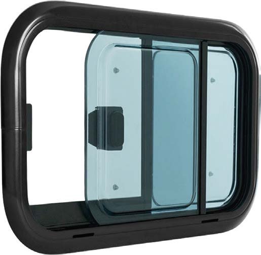 Baie coulissante SLIDE LIGHT 1100 x 550 - avec store et moustiquaire - Vanlife-Store