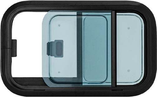 Baie coulissante SLIDE LIGHT 800 x 400 - avec store et moustiquaire - Vanlife-Store