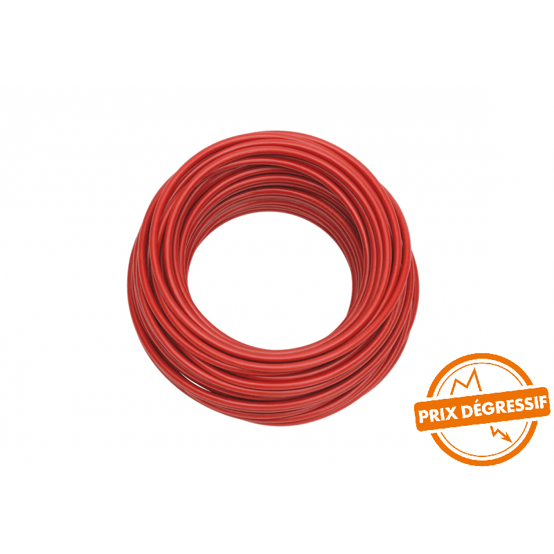 Câble souple HI FLEX 25mm ROUGE 1m (Couronne 25m) - Vanlife - Store
