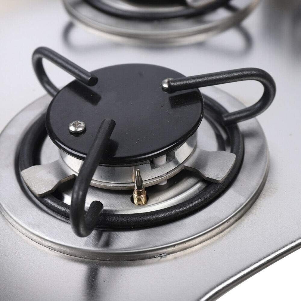 Evier combiné 2 feux gaz - Inox / Verre trempé - LxP : 77x36 cm - Vanlife-Store