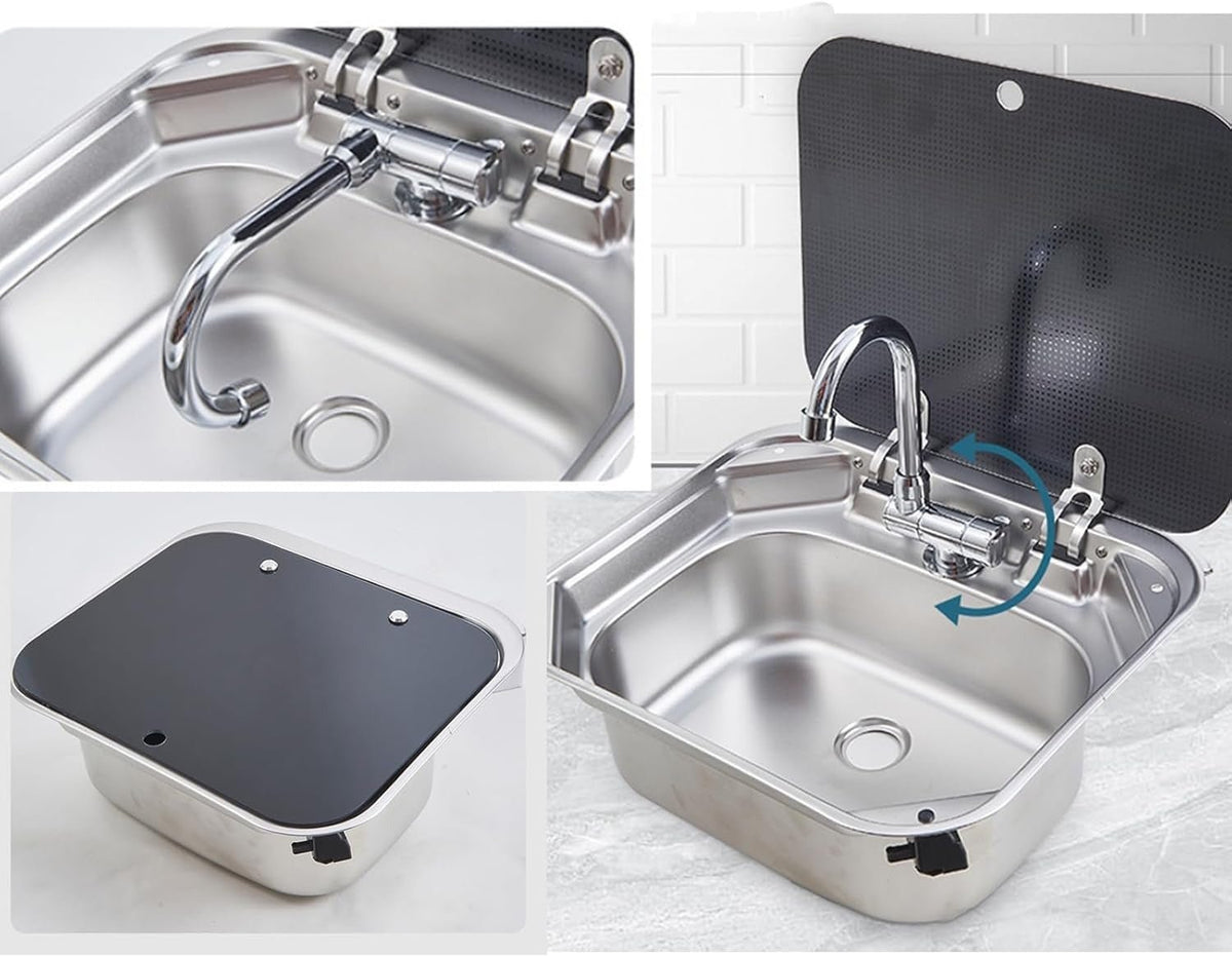 Evier Inox spécial camping-car - 40x35cm - Vanlife-Store