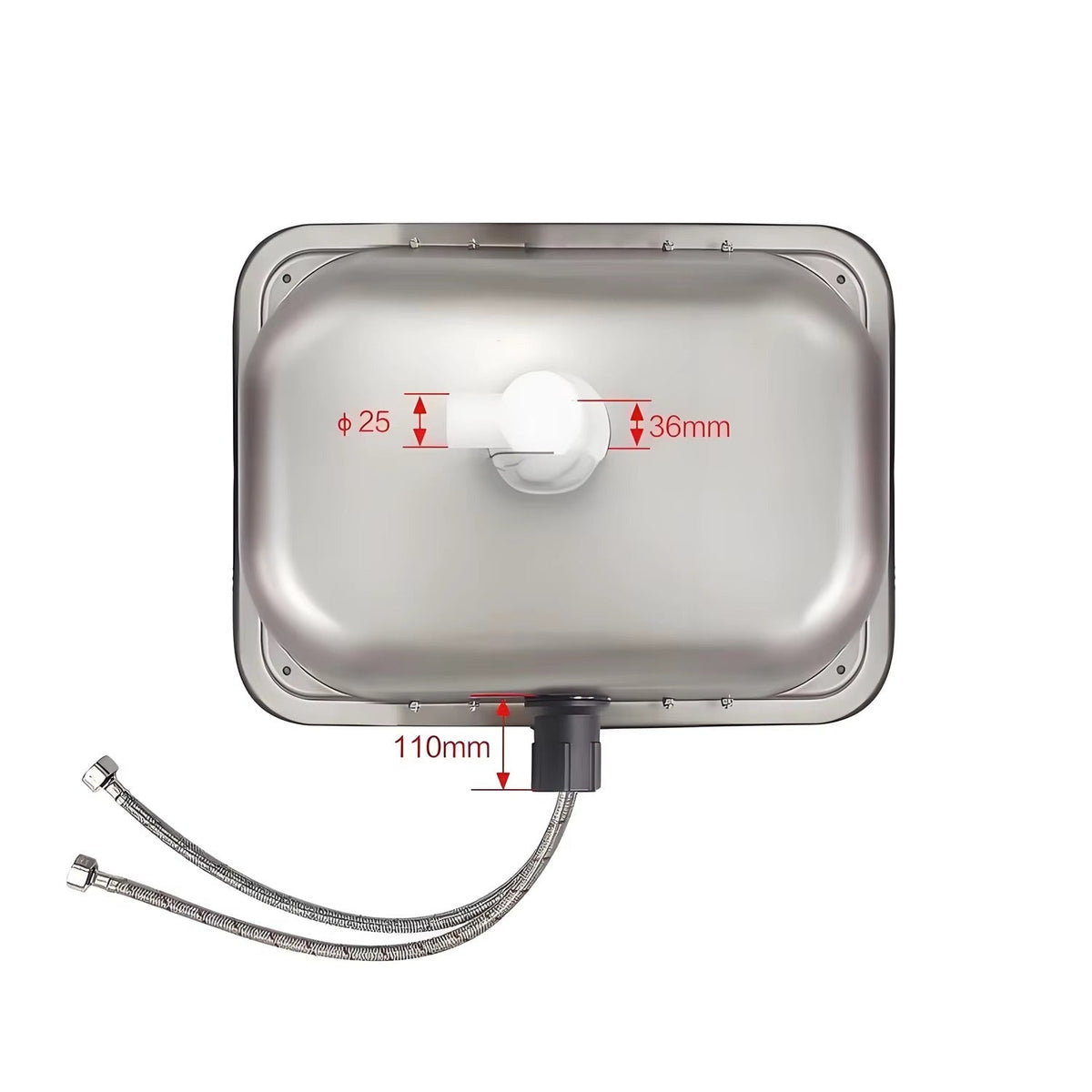 Evier Inox spécial camping-car - 40x35cm - Avec Robinet - BLACK - Vanlife-Store