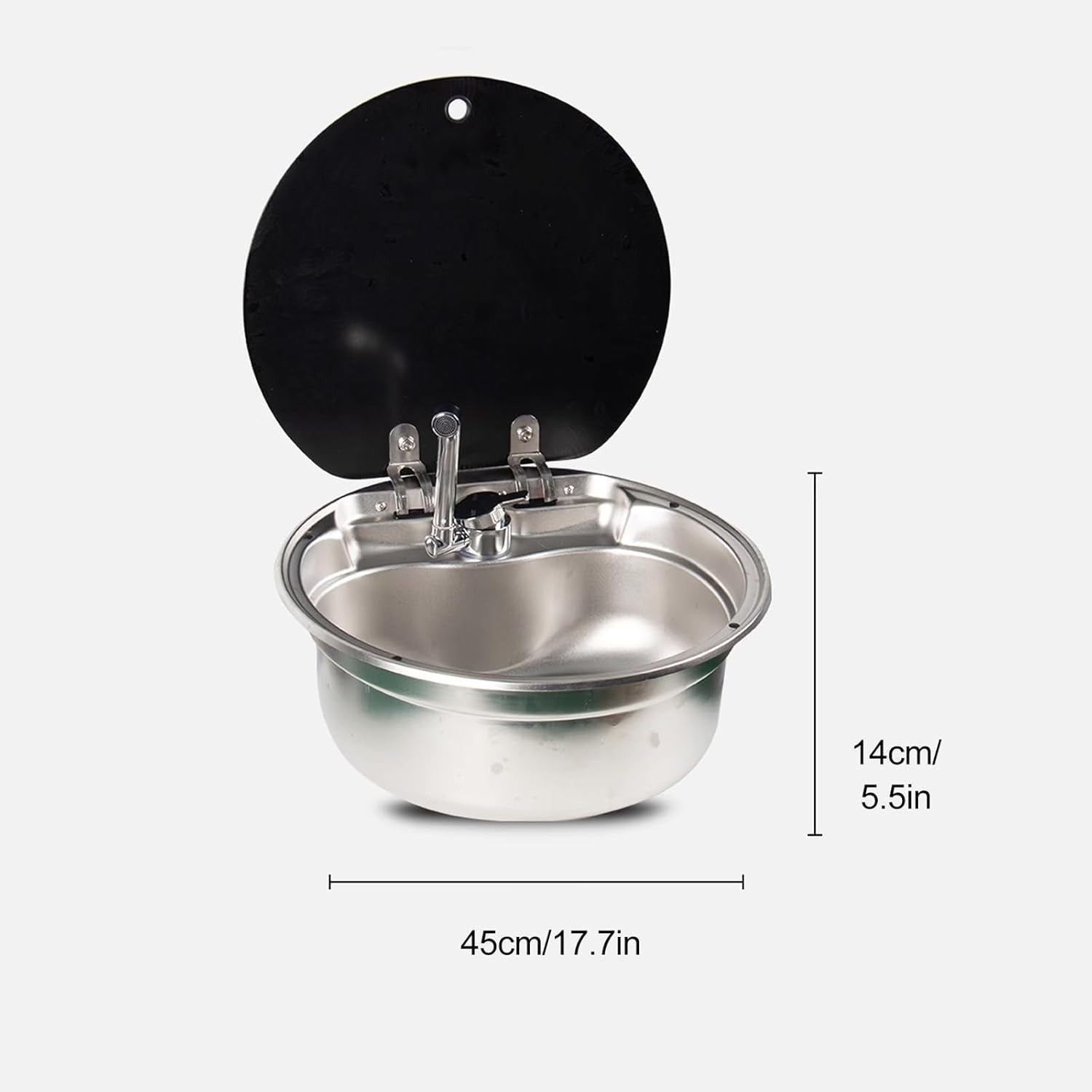 Evier Inox spécial van aménagé - avec Robinet (diamètre 42cm) - Vanlife - Store
