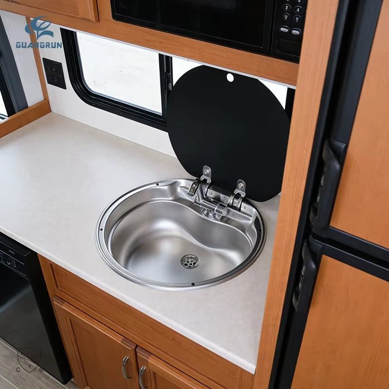 Evier Inox spécial van aménagé - avec Robinet (diamètre 42cm) - Vanlife - Store
