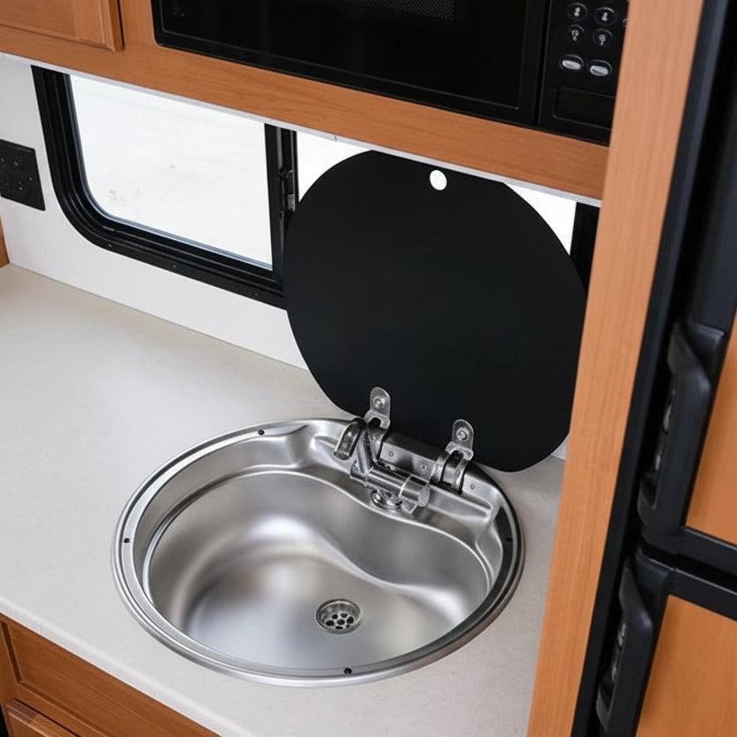 Evier Inox spécial van aménagé - avec Robinet (diamètre 42cm) - Vanlife - Store