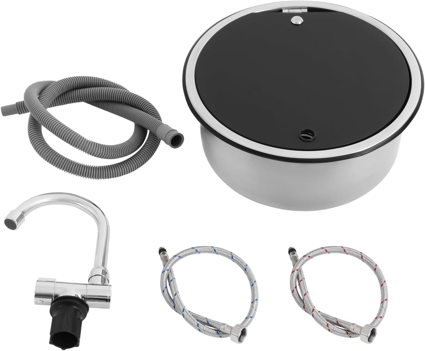 Evier rond en Inox spécial van aménagé - Diamètre 30cm - Vanlife-Store