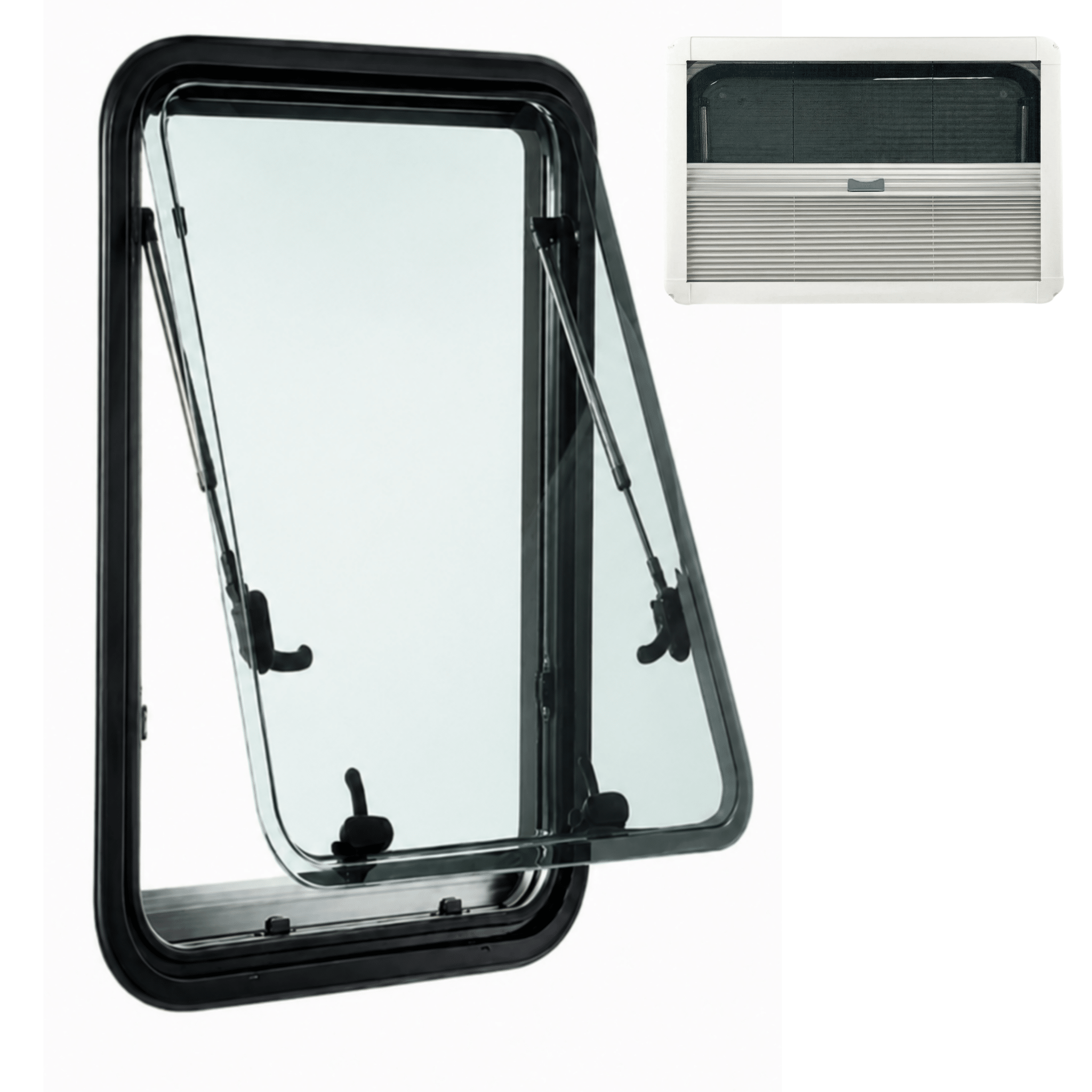 Fenêtre LIGHT 450 x 610 - avec store et moustiquaire - Vanlife-Store