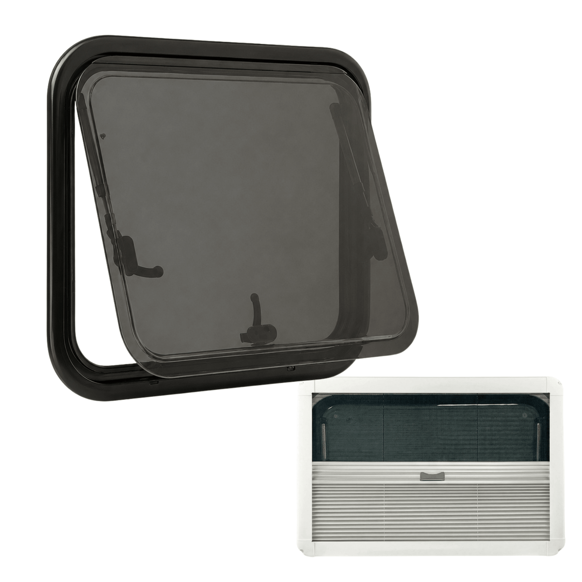 Fenêtre SHADE 900 x 900 - avec store et moustiquaire - Vanlife-Store