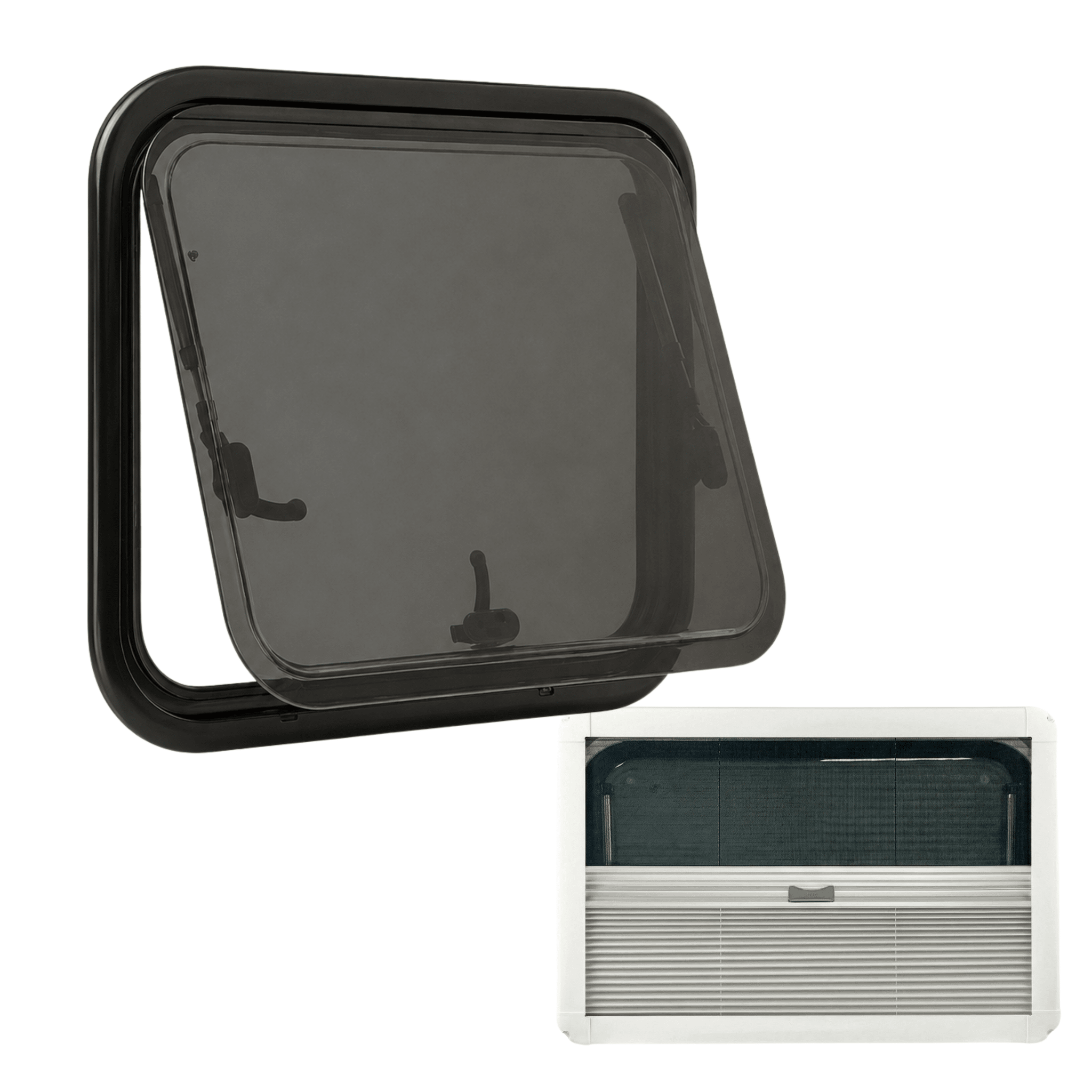 Fenêtre SHADE 900 x 900 - avec store et moustiquaire - Vanlife-Store