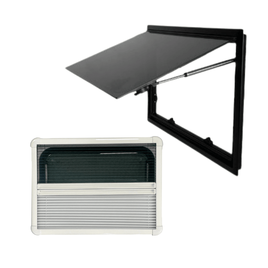 Fenêtre SQUARE 300 x 400 - avec store et moustiquaire - Vanlife-Store
