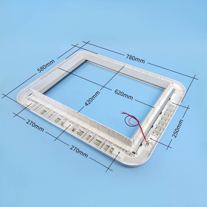 Lanterneau PANORAMA LED 50 x 70 GREY - spécial vans aménagés (aération 150cm²) - Vanlife-Store