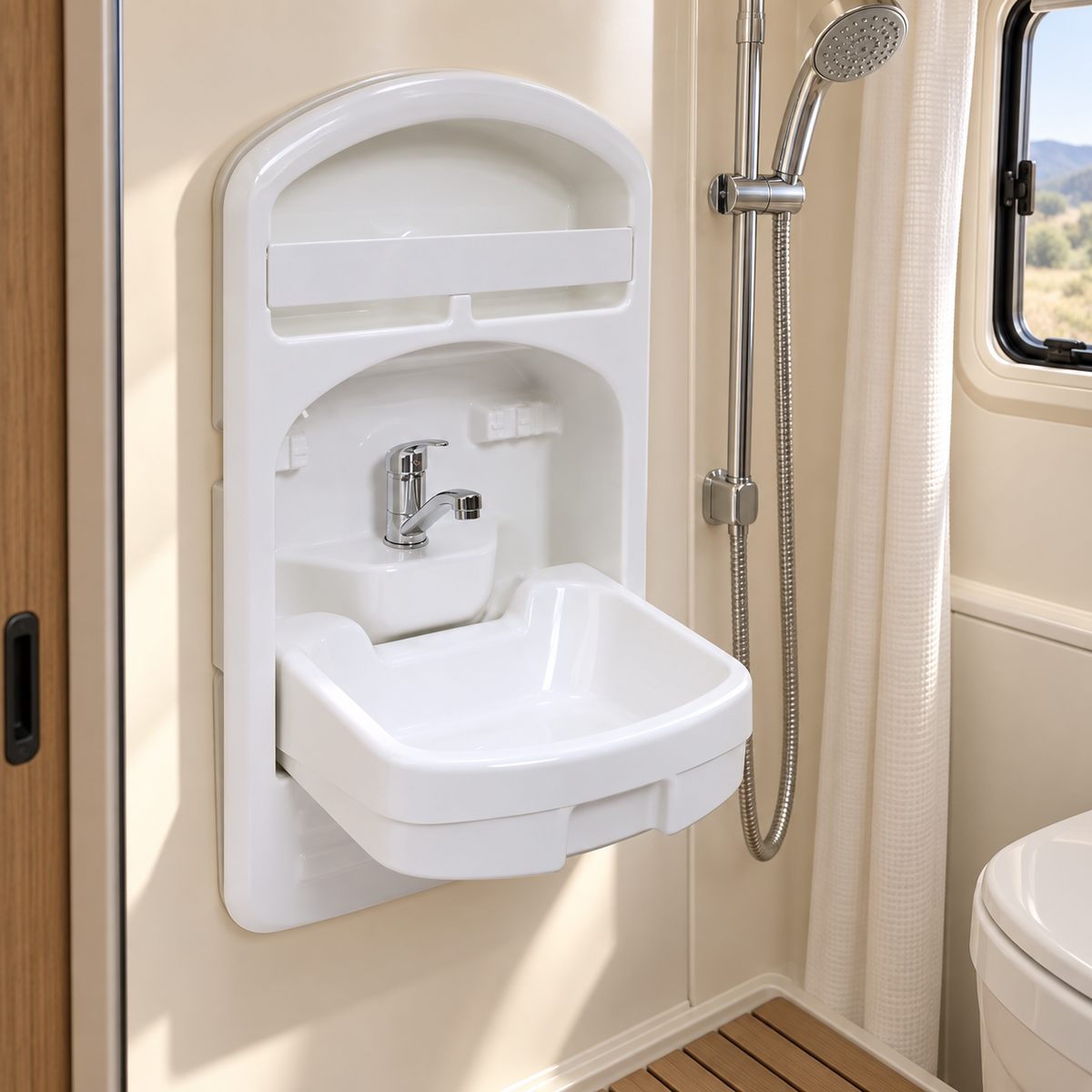 Evier rabattable – Salle de bain — illustration