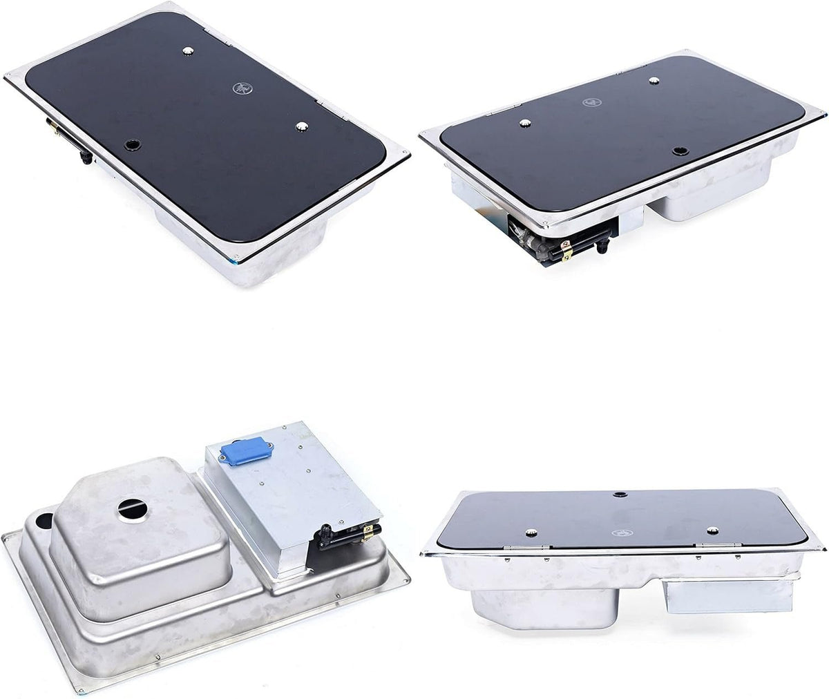 Pack Evier Inox combiné 1 feu gaz + Pompe à eau 12v - Vanlife-Store