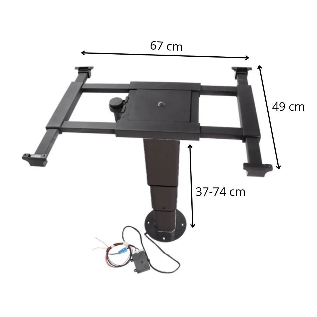 Pied de table télescopique (37-74cm) - Electrique 12V - Pour camping-car et van aménagé - Vanlife-Store