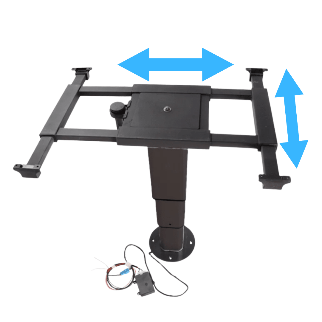 Pied de table télescopique (37-74cm) - Electrique 12V - Pour camping-car et van aménagé - Vanlife-Store