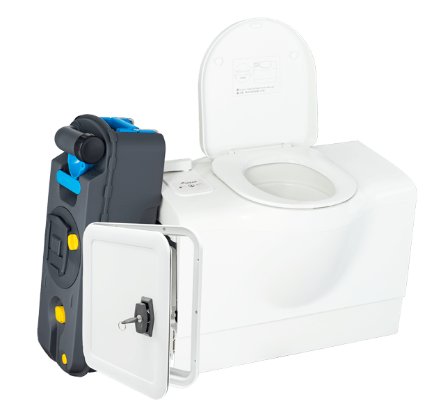 Toilettes - cassette rabattables pour camping car - avec chasse 12V - Vanlife - Store