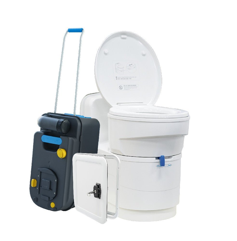 Toilettes-cassette rotatives pour Camping car avec chasse 12V - Vanlife-Store