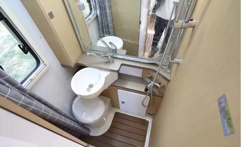 Toilettes-cassette rotatives pour Camping car avec chasse 12V - Vanlife-Store
