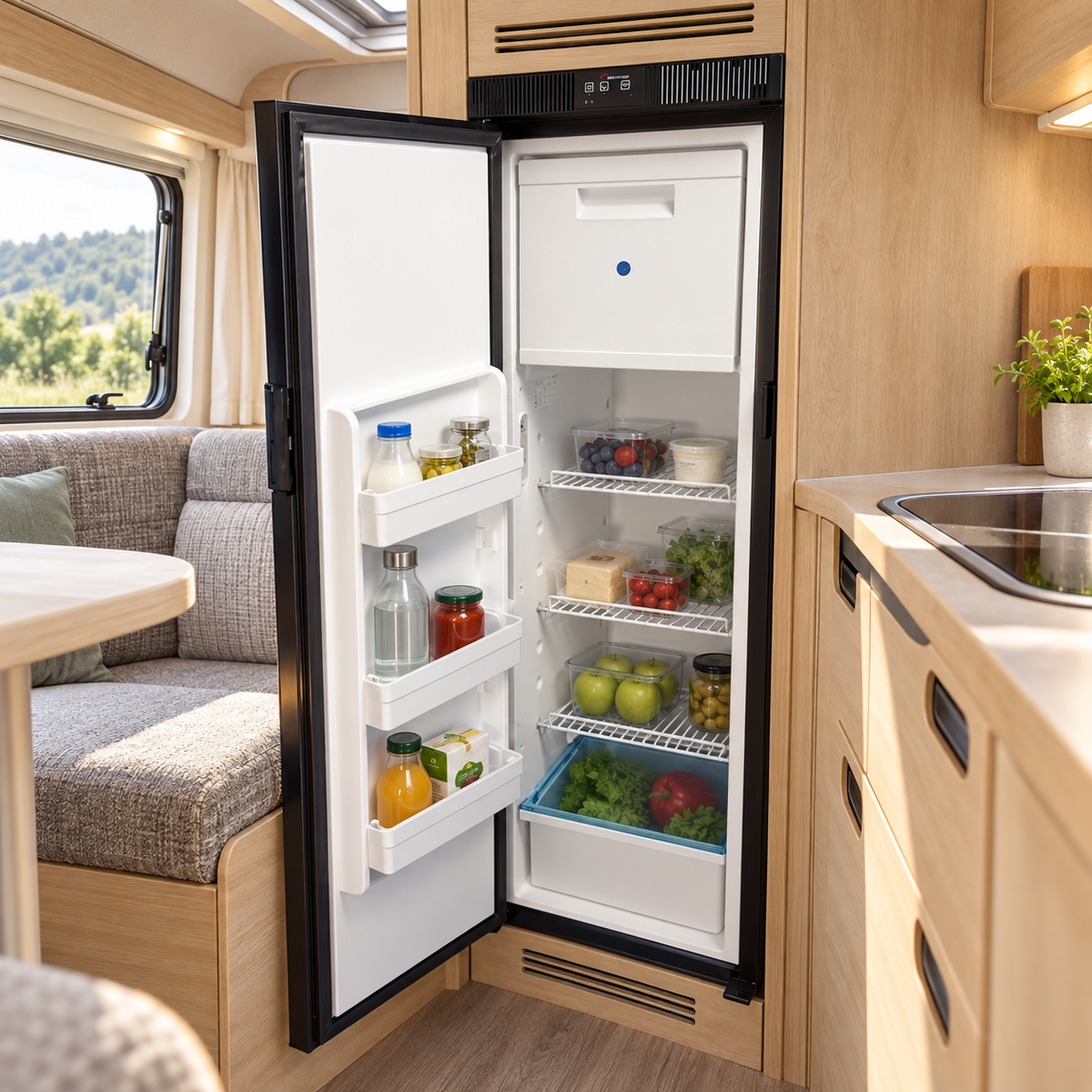 VanCool 150-Slim — illustration en camping-car, ouvert