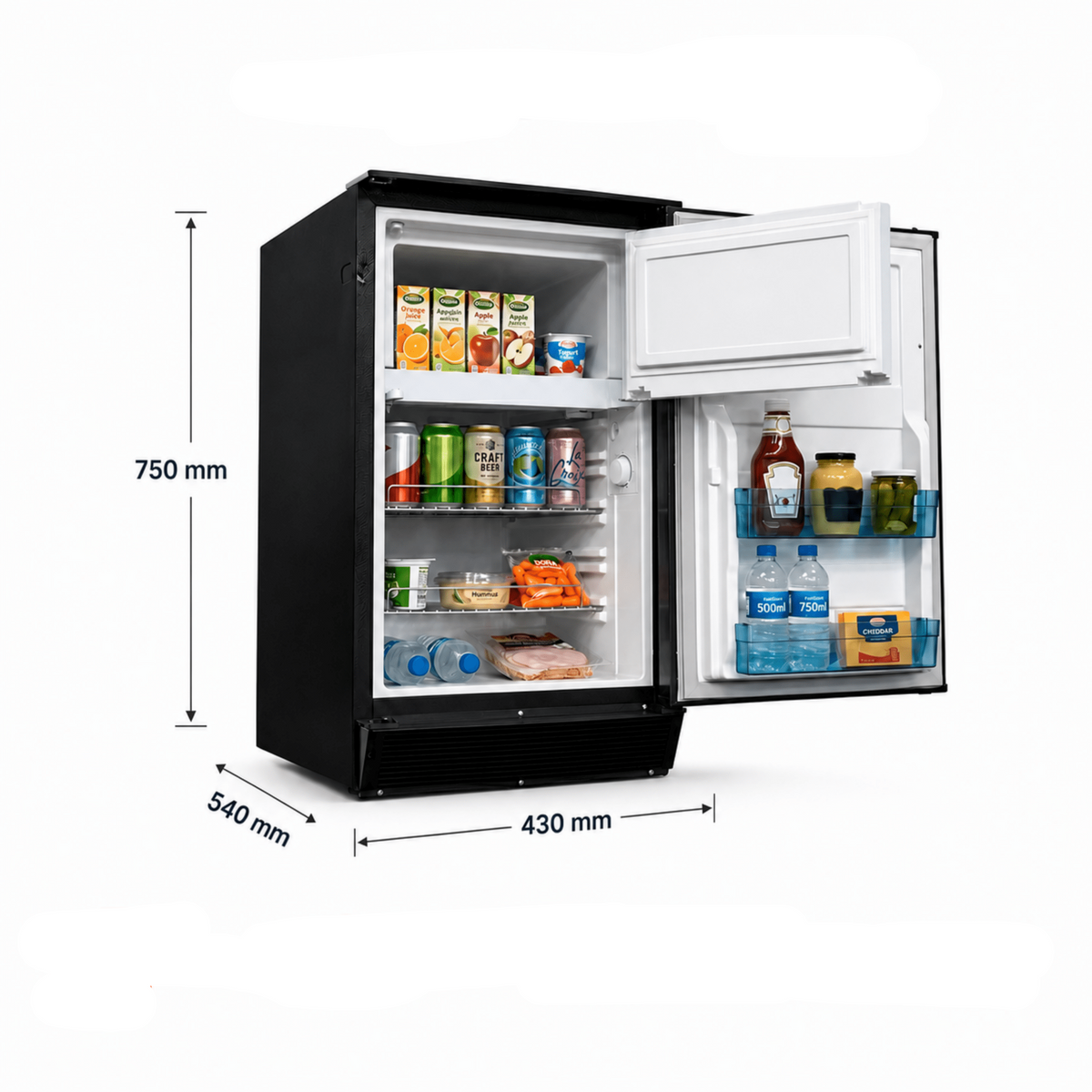 VANCOOL 76L BCD Réversible - Frigo 12V à compression – HxLxP : 75x43x54cm - Vanlife-Store