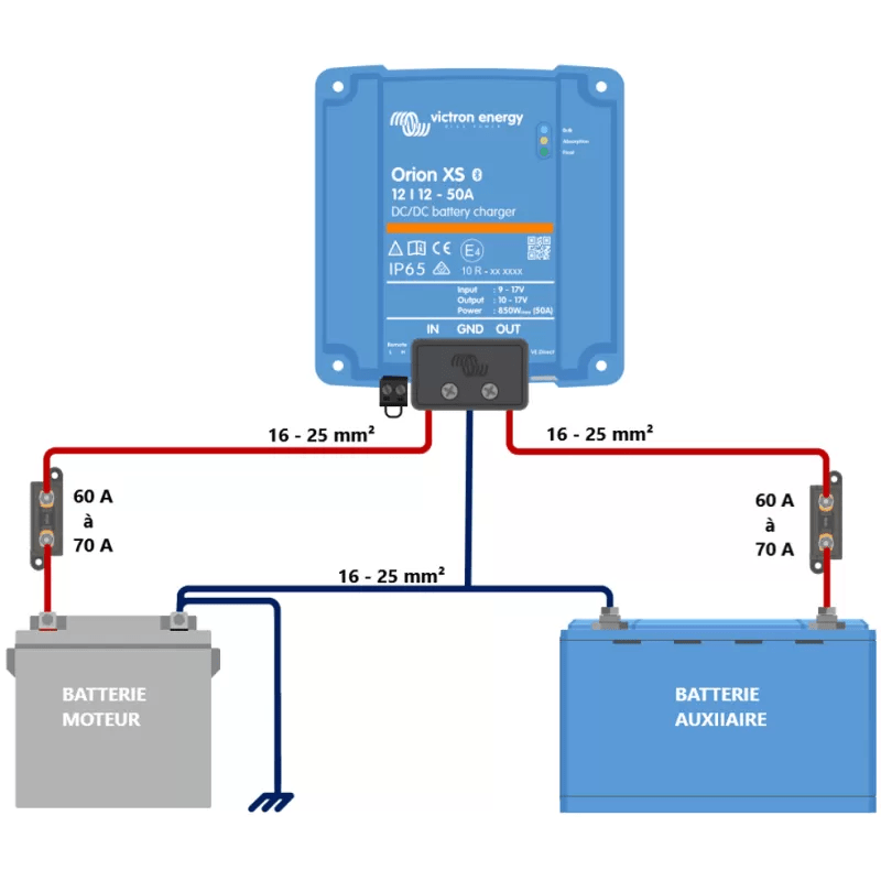 VICTRON Orion - XS 12/12 - 50A – Chargeur DC/DC Intelligent 12V avec Bluetooth - Vanlife - Store
